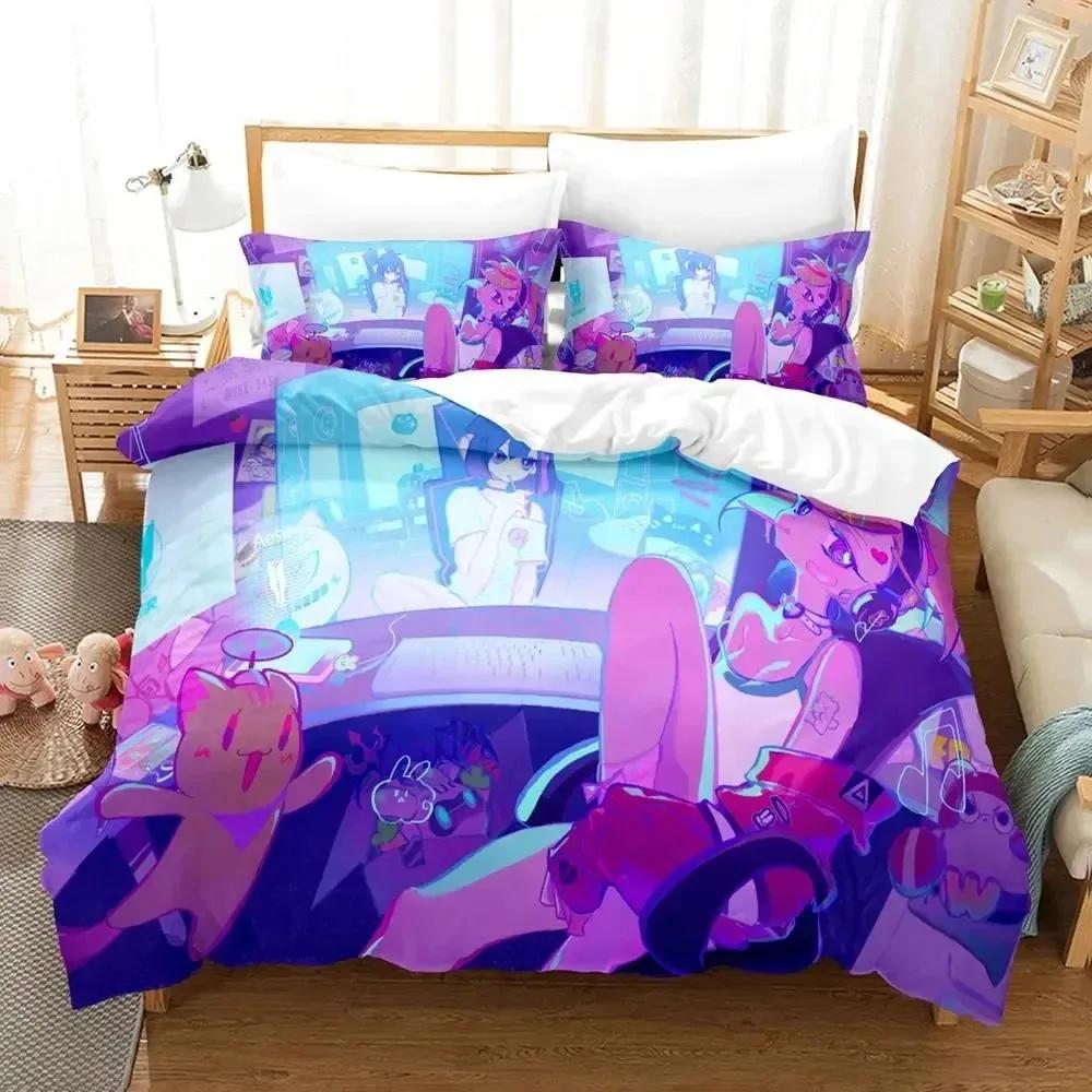 Anime Muse Dash Game Bedding Set Duvet Cover Bed Set Quilt Cover Pillowcase Comforter King Queen Size Boys Adult Bedding Set