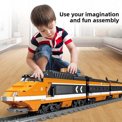 Technical City Train High-tech RailwayPower Track Building Blocks Subway Vehicle Assemble Bricks Toys Gifts for Childrens Adult
