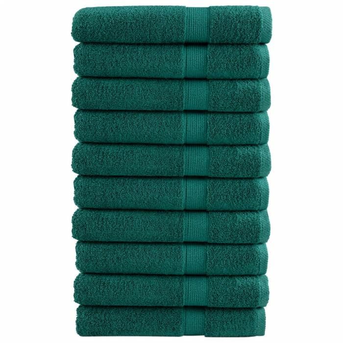 VidaXL Premium Quality Towels 10 Pcs, Shower Towels, Bath Sheets, Guest Towels, Green 137343