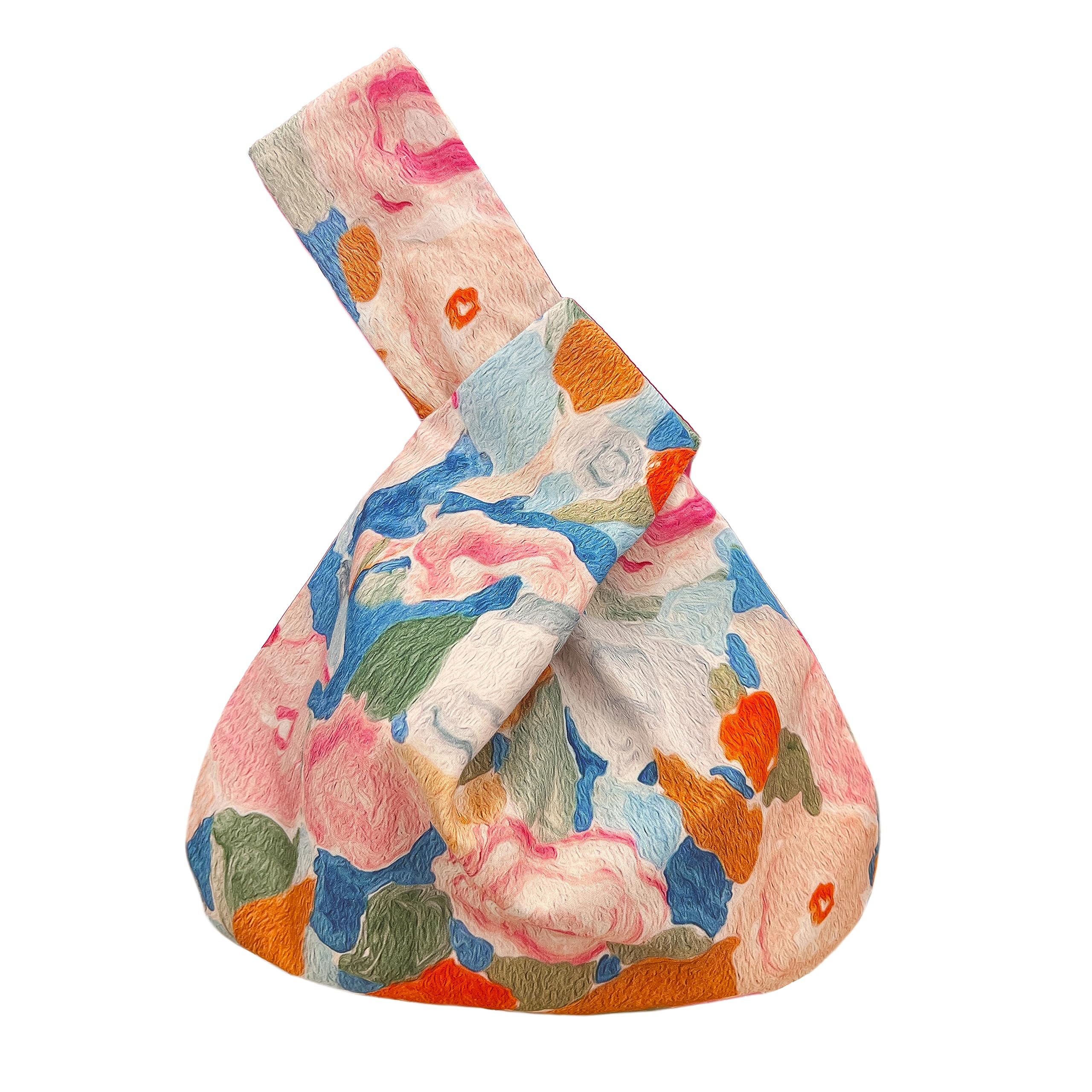 

Мешочек на шнурке Мужилун для сумки в японском стиле с цветочной миниатюрой масляной живописи, японский аксессуар ручной работы для монет, юката, японский, идеально для фейерверков розовый