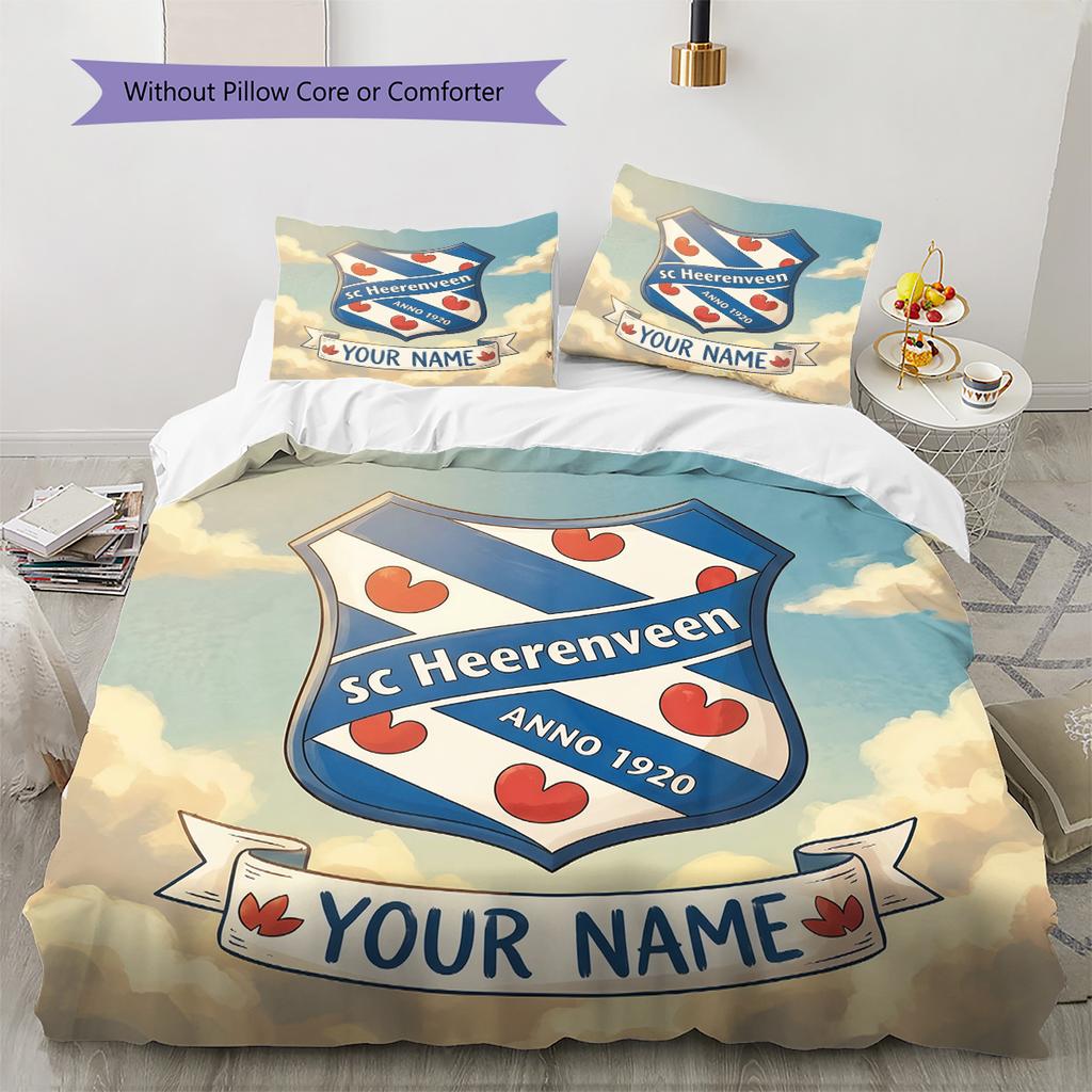 Custom Name SC Heerenveen2 Pattern Bedding Quilt Set  Home Decoration  Gift (1 * Duvet Cover + 2 * Pillowcase  Without Core)