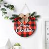 Wall Rustic Hanging Indoor Outdoor Burlap Merry Christmas Garland Artificial Wreath Door Sign