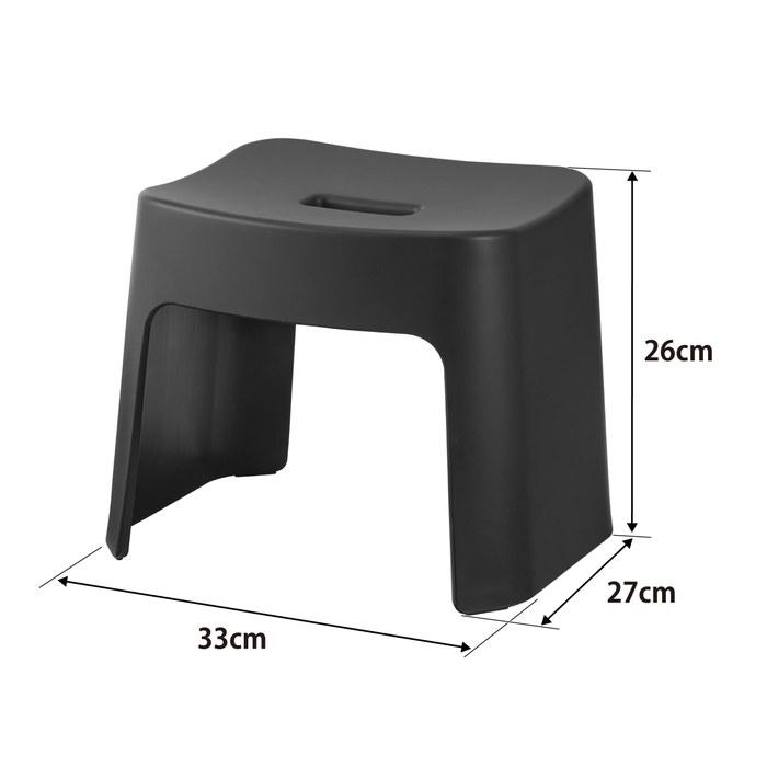 Yamazaki Magnetic Bath Stool SH26 Black Tower 1652, 26cm Height