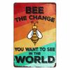 Vintage Bee Kind Funny Poster Honeybee Happy Retro Metal Sign Home Outdoor Wall BeeKeeper Slogans Art Tin Plate Decoration