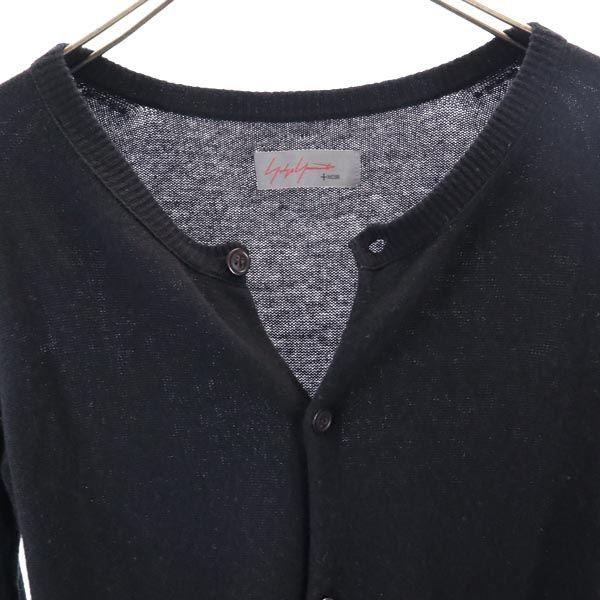 Yohji Yamamoto Cashmere Blend Long Sleeve Long Cardigan 2 Black Women Used