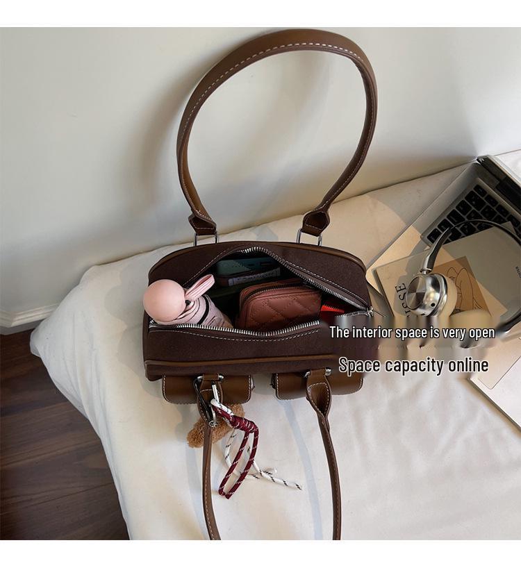 Wiosna 2025 Retro Koreański Modny Damski Dużej Pojemności Torba Tote Pod Pachę Torba Bowlingowa