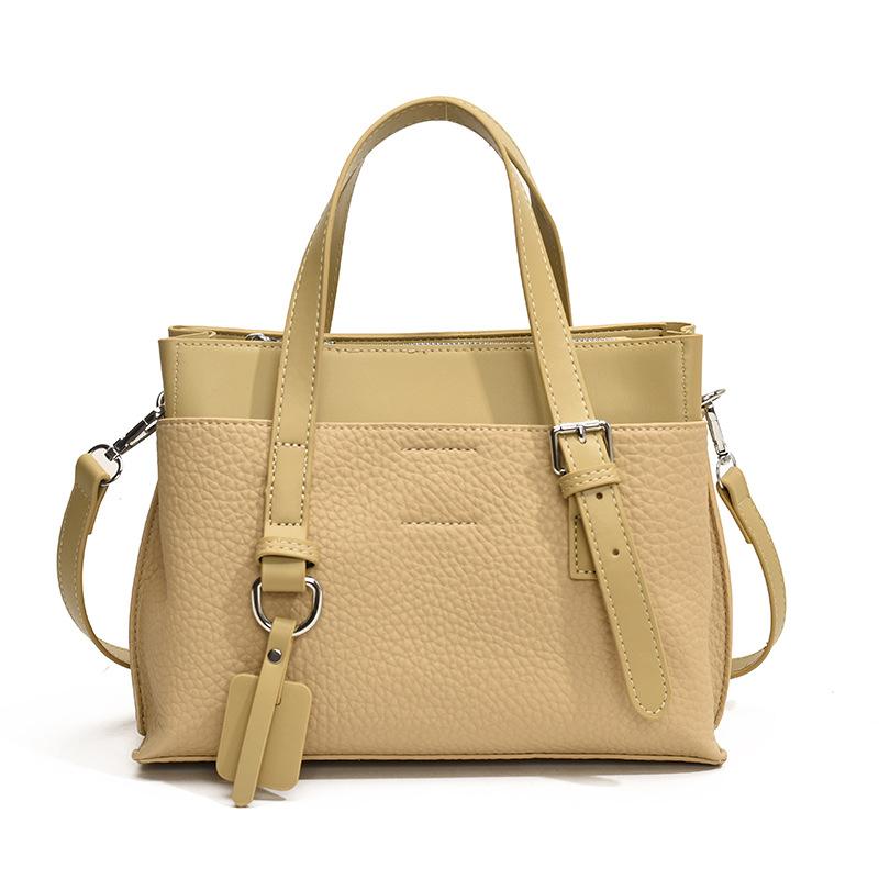 Fashion Texture Lychee Pattern Handbag Bag Women's New Tote Bag Commuter Shoulder Messenger Bag