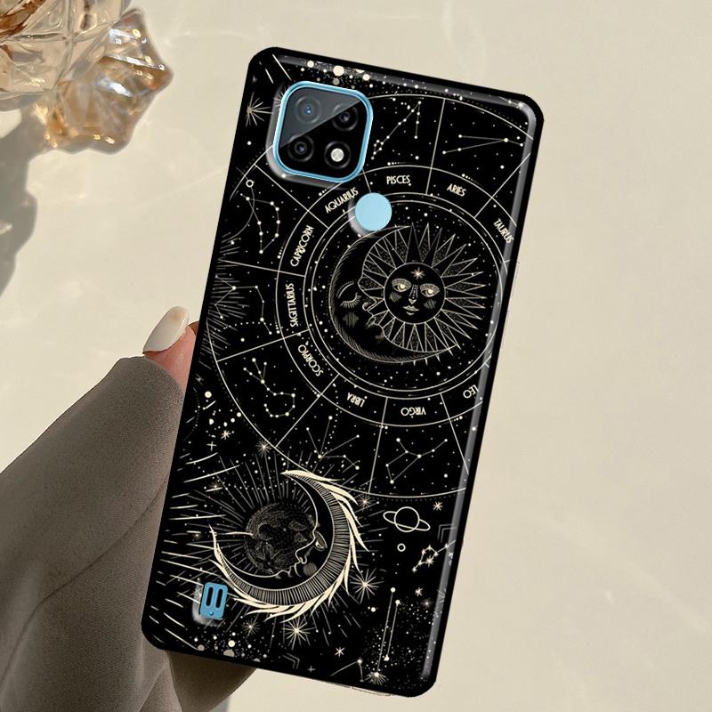 Crescent Moon Sun For Realme 13 11 10 12 14 Pro Plus GT 5 6 6T GT7 Pro C67 C61 C53 C51 C21Y C25S C75 C55 Case