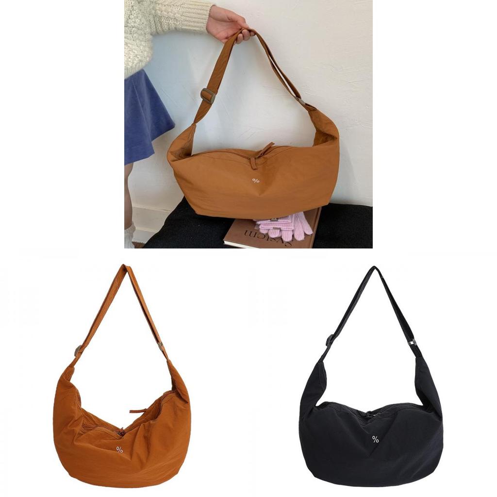 Nylon Casual Crossbody Bag With Metal Accents For Daily Use