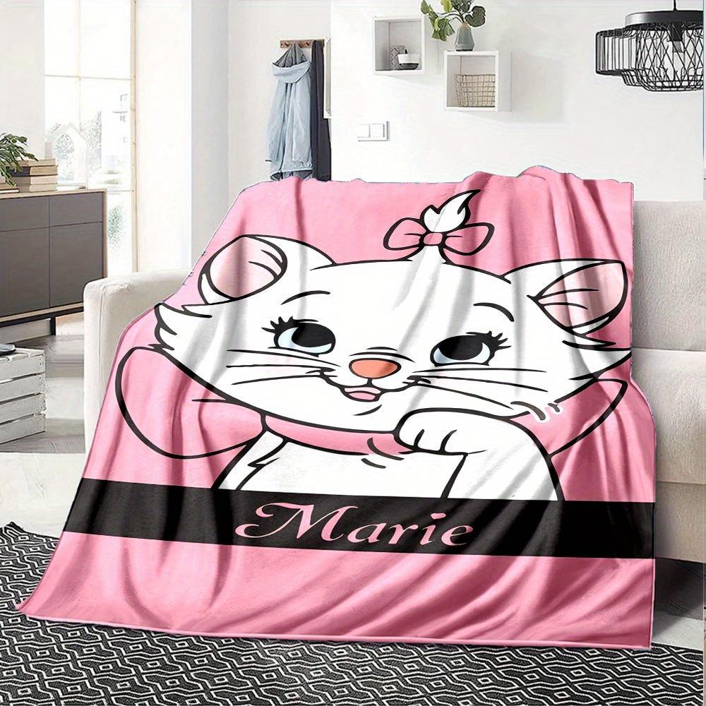 1pc Cute Cartoon Cat Marie Blanket - Soft and Cozy Home Decorative Throw for Room Decoration