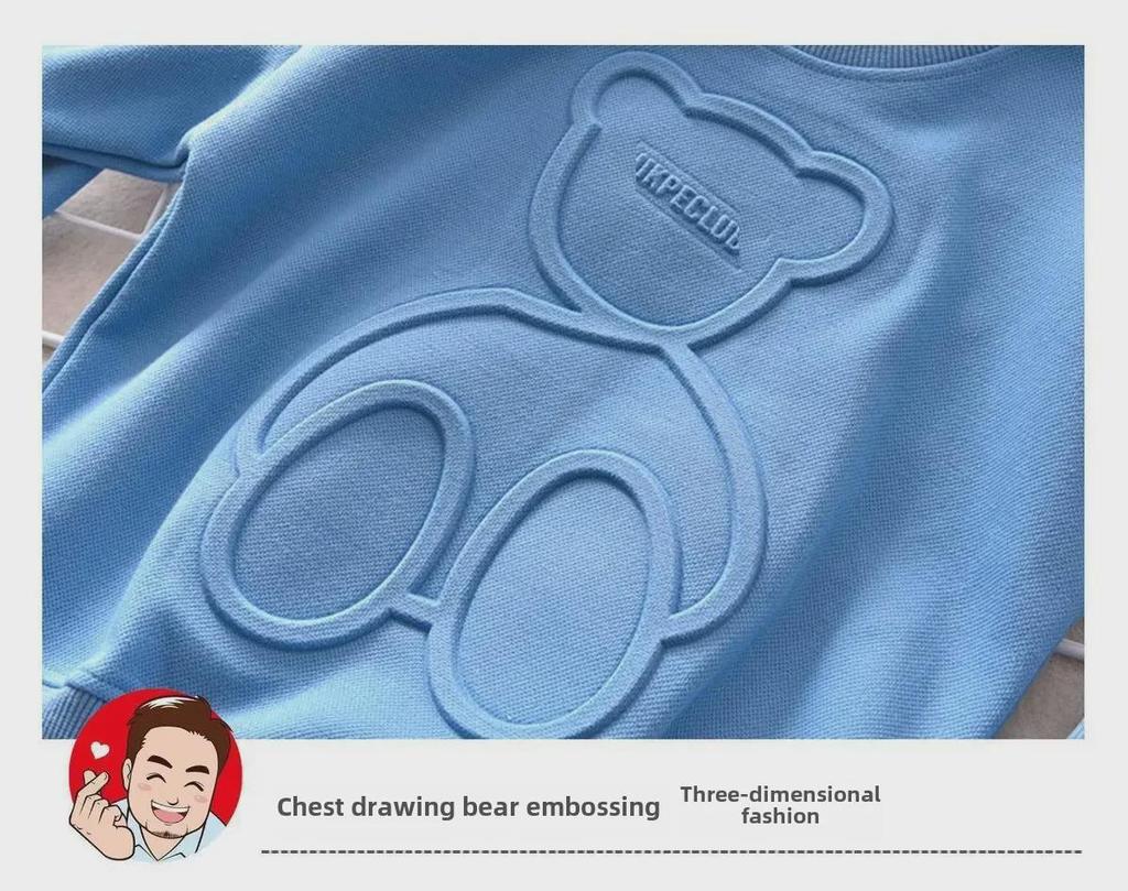 Frühlings- & Herbst-Langarm-T-Shirts für Jungen - Geprägter Bär Dünner Pullover für Kinder