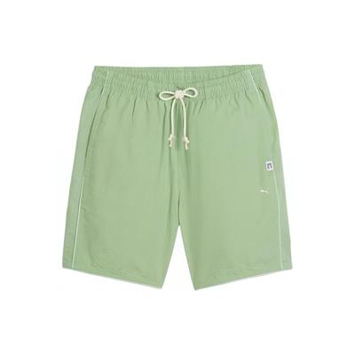 Mmq Logo Bubble Yarn Loose Elastic Waistband Simple Casual Shorts Men Shorts Green 624018-89