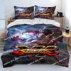 3D Street Fighter Retro Game Bedding Set Printed Bed Set Duvet Cover Sheet Pillowcase Bed Soft Quilt Cover Full Queen King Size