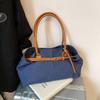 Fashionable Denim Bag Large Capacity Contrasting Color Tote Bag New Bowling Bag One-shoulder Underarm Bag