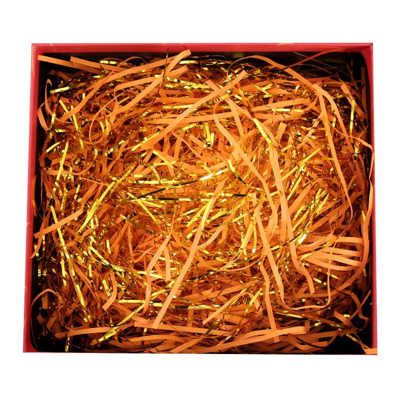Festive Gold Thread & Paper Raffia Filler for Wedding Candy Box Gifts with Luminous Gold Foil Shreds, 2025 Edition