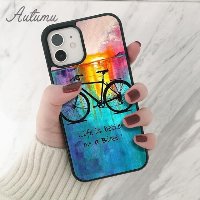 Bike Cycling Art Phone Case for iPhone 11 12 13 14 Pro Max Mini X XR XS SE 2020 5 6S 7 8 Plus Samsung Galaxy S21 S22 Cover Shell