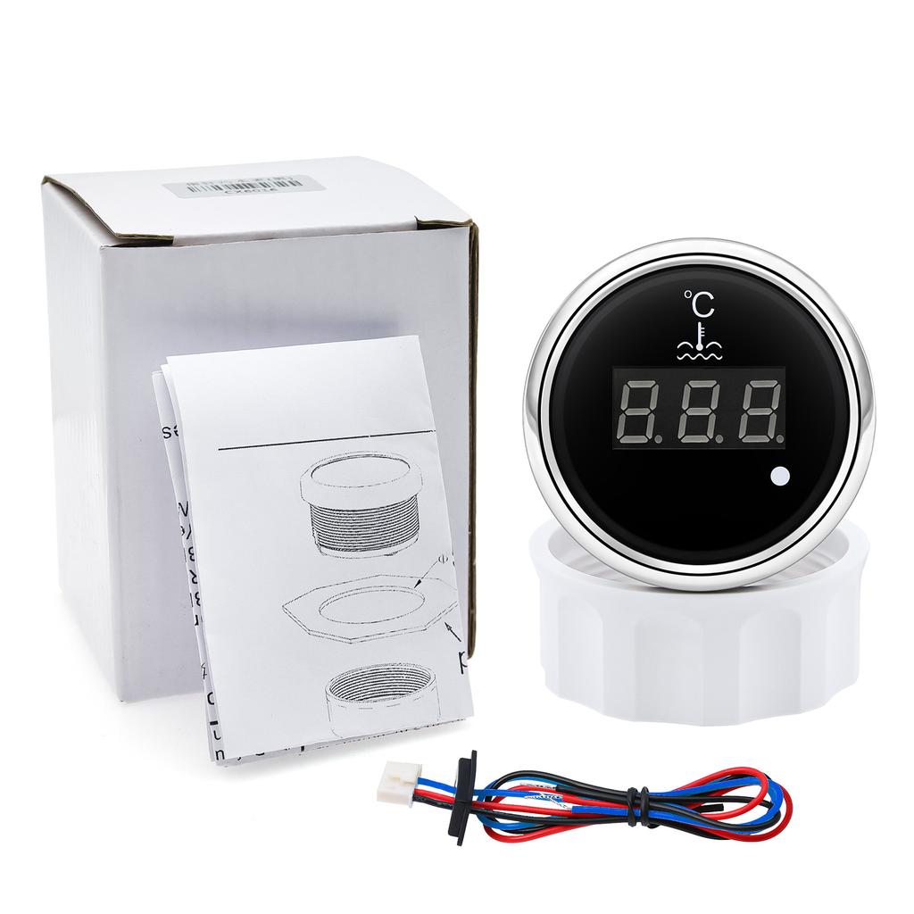 0~120 stopni Celsjusza Wskaźnik Temperatury Wody 52MM Samochodowy Miernik Temperatury Wody Samochodowy Wodoodporny Termometr Wskaźnik z Czujnikiem Wody 1/8 NPT