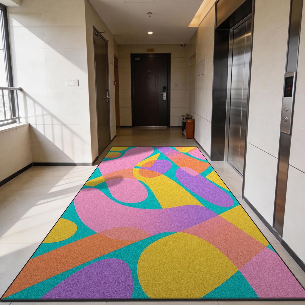Modern Abstract Dopamine Style Entryway Carpet Fashion Decoration Foldable Washable Door Mat Home Living Room Non-slip Large Rug