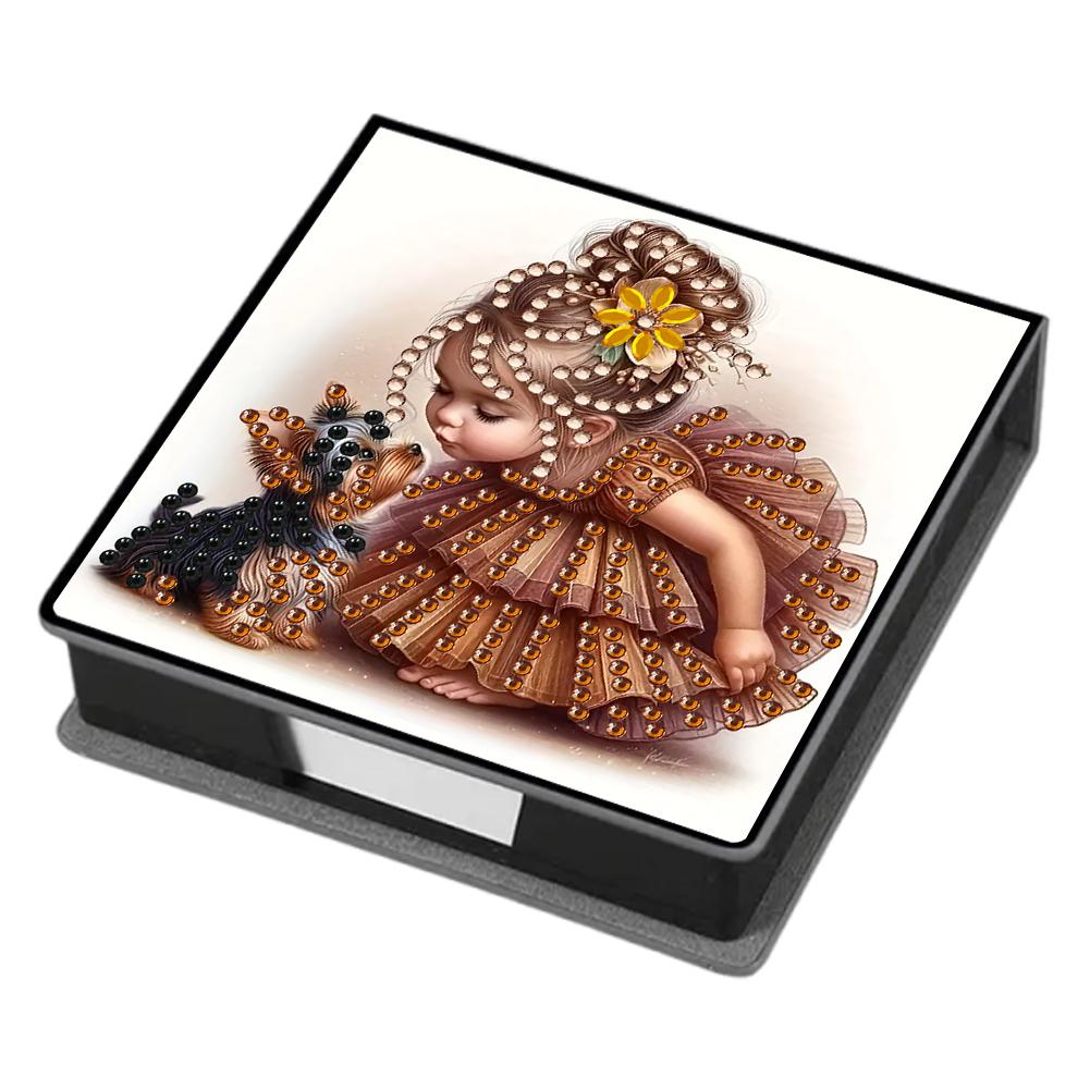 Leather 5D Diamond Painting Kit Note Box with 160 Sheets DIY Diamond Art Note Box for Home Office School Supplies