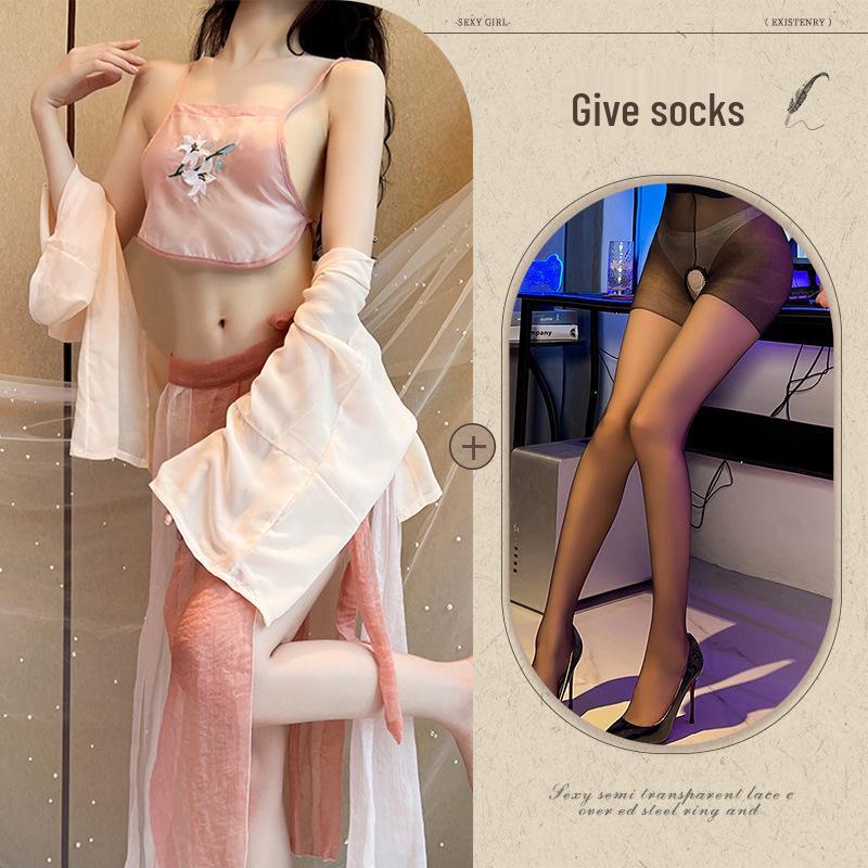 Σέξι Κεντημένο Σετ Εσωρούχων & Πειρασμού σε Στυλ Hanfu