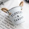 1Pc Retro Iron Creative Letters Decorative Flower Bucket Corrosion Resistant Metal Grass for Artificial Plants