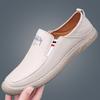 New Men Leather Casual Shoes Comfortable Flat Leisure Shoes Man Slip-on Loafers