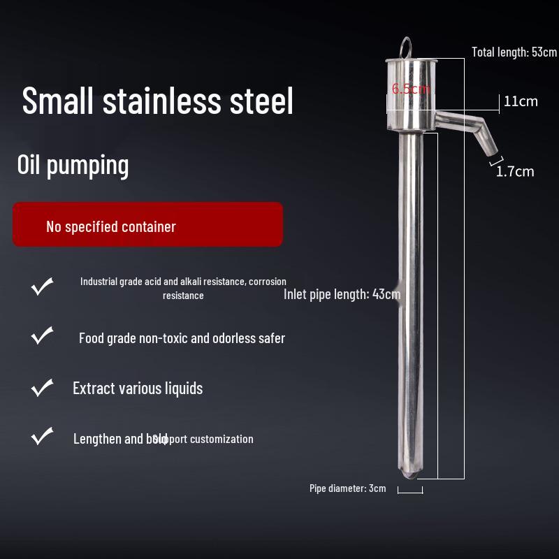 Portable Corrosion-Resistant Stainless Steel Liquid Oil Pump with Insertion Tube