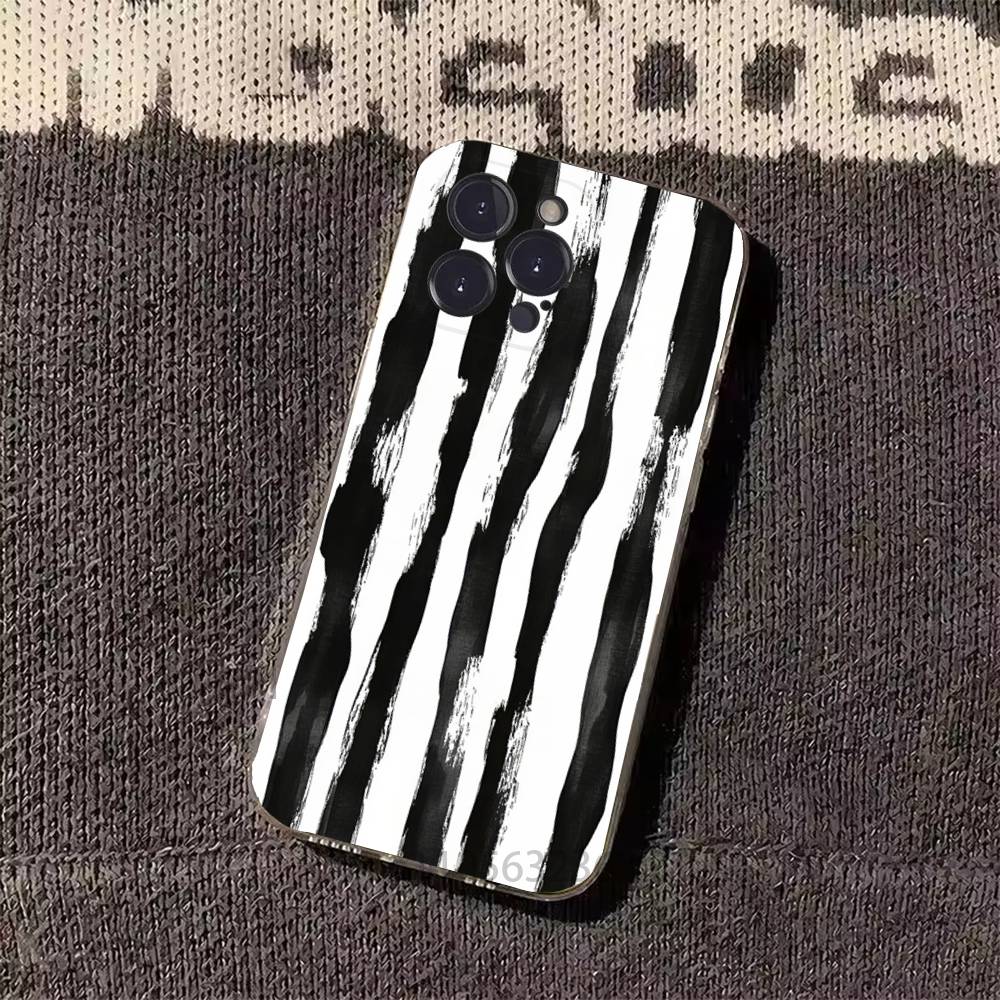 Colorful Striped Minimalist INS Couple Phone Cases For iPhone 17 16 15 14 13 12 11 Pro Max Plus Luxury Camera Protection Plastic