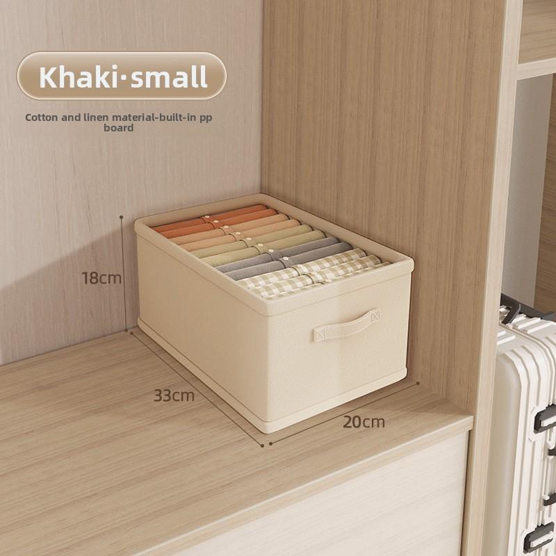 Clothing Storage Box With Foldable Cotton Linen Material For Bedroom Closet Organization
