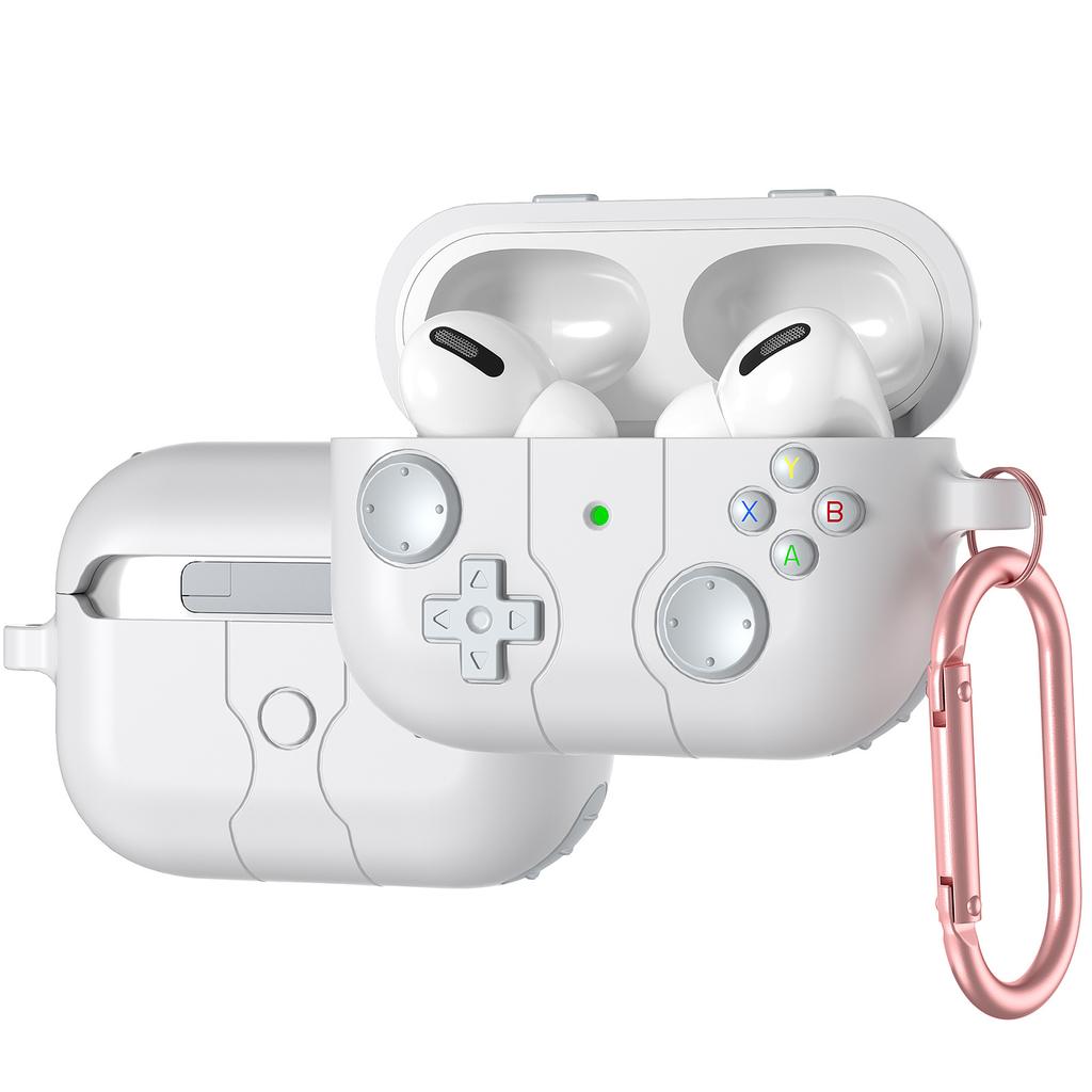 For AirPods Pro 2/AirPods Pro Case Game Console Shape Earphones Silicone Shell with Carabiner