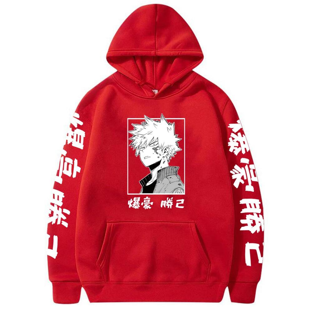 Anime My Hero Academy Bakugou Katsuki Cartoon Comics Harajuku Long Sleeve Street Clothing Large Women's Winter Sweatshirt