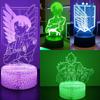 Attack Titan Lamp Anime Figures Night Light Colors Lamps Remote Control Decoration Bedroom Home Children Gifts 3D LED RGB On 16 Poseable Articulated