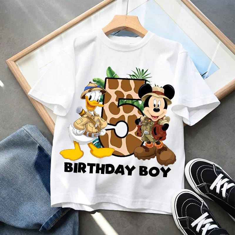 Cute cartoon birthday digital printed summer casual top with T-shirt
