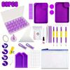 69Pcs Diamond Painting Tools Kit, 5D Diamond Embroidery Accessories Set with Storage Box, Lid Trays, Multi-Placer Pens, Corrector, DIY Art Supplies