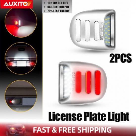 2X Chrome 18LED License Plate Light White Red For 1999-2013 Chevy Silverado 1500