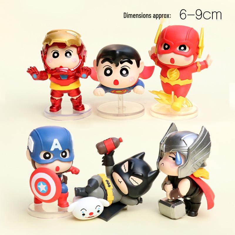 High-Quality League of Legends Shin-chan Cosplay Figure Souvenir Desktop Ornament