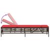 2 Piece Sun Lounger Set with Table Brown Poly Rattan