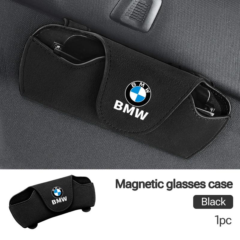 XJVYV1 For BMW 2025 Hot Car Visor Glasses Holder Clip Sunglasses Storage Case Accessories For BMW E90 E60 E46 E39 F30 F10 E87 X3 X4 X5