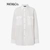 MO&Co. Women's Off-White Cotton Loose Shirt