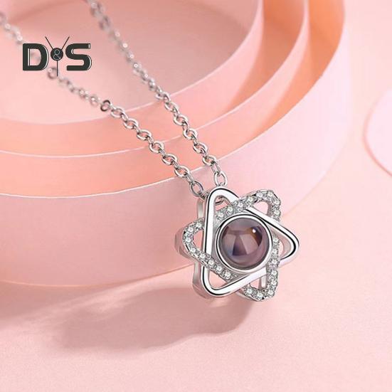 Picture Necklace Personalized Photo Projection Necklace Memorial Valentine's Day Birthday Gifts for Wife Girlfriend