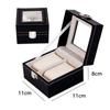 2/3/6/12 Slots Leather Watch Black Box Case Display Organizer Storage Tray for Men & Women