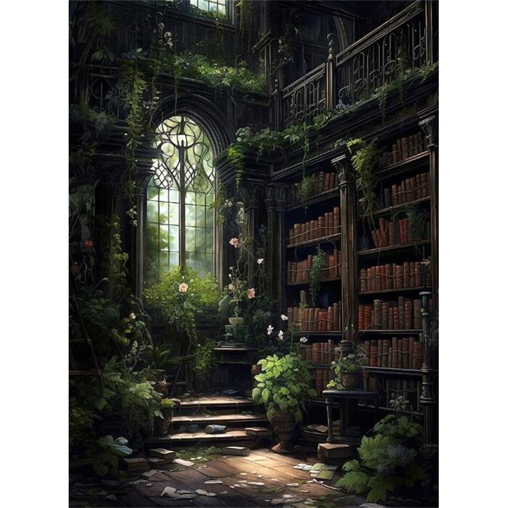 Forest Animals Butterfly Bat Plants Flowers Canvas Wall Art Nature Diamond Painting Decor Vintage Dark Skeleton Pumpkin Halloween