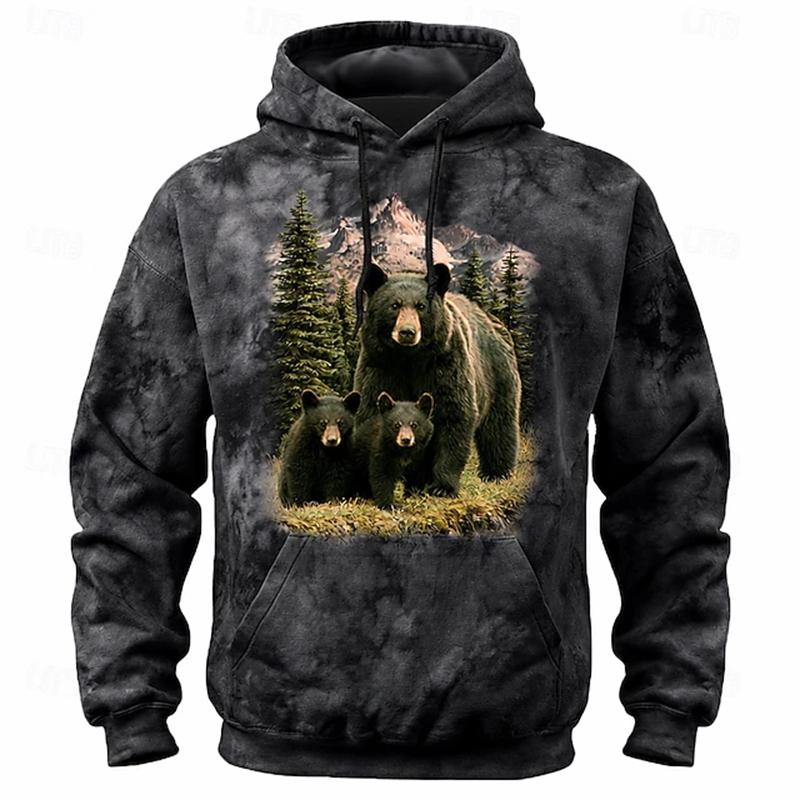 Women's Autumn Winter Fashion Hoodie Fierce Leopard Print Sweatshirt Loose Comfortable Plus-Size Fit Outdoor Street-Style Top