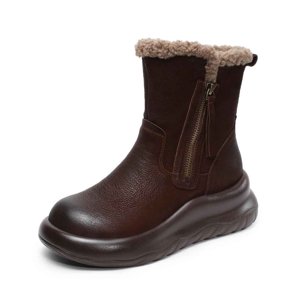 New Style Snow Boots for Women - Fleece-lined Shoes, Thick-soled Shoes, Cotton-lined Shoes, Mid-calf Boots