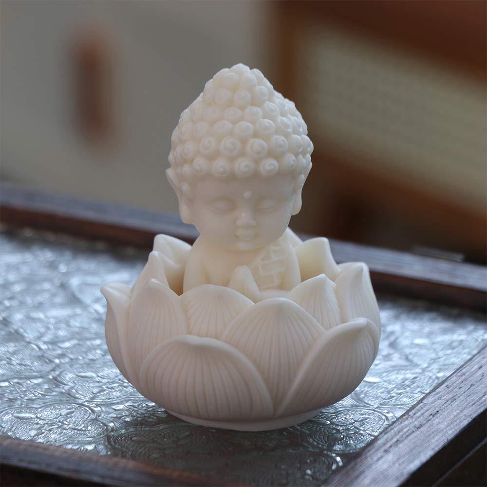 Chinese Style Buddha Ornaments Q Version Coconut Figurine Lotus Tathagata Buddha Statue  Garden