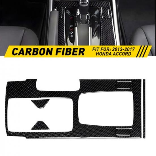 6x Carbon Gear Fiber Interior Shift Panel Trim Decal For Honda Accord 2013-2017