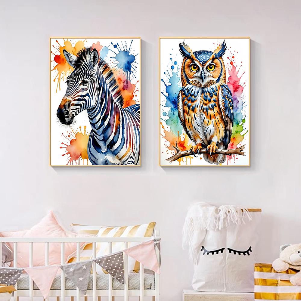 Watercolor Animal Series Diamond Painting Decoration Diy Full Rhinestone Eagle Raccoon Mosaic Cross Stitch Kit Gift