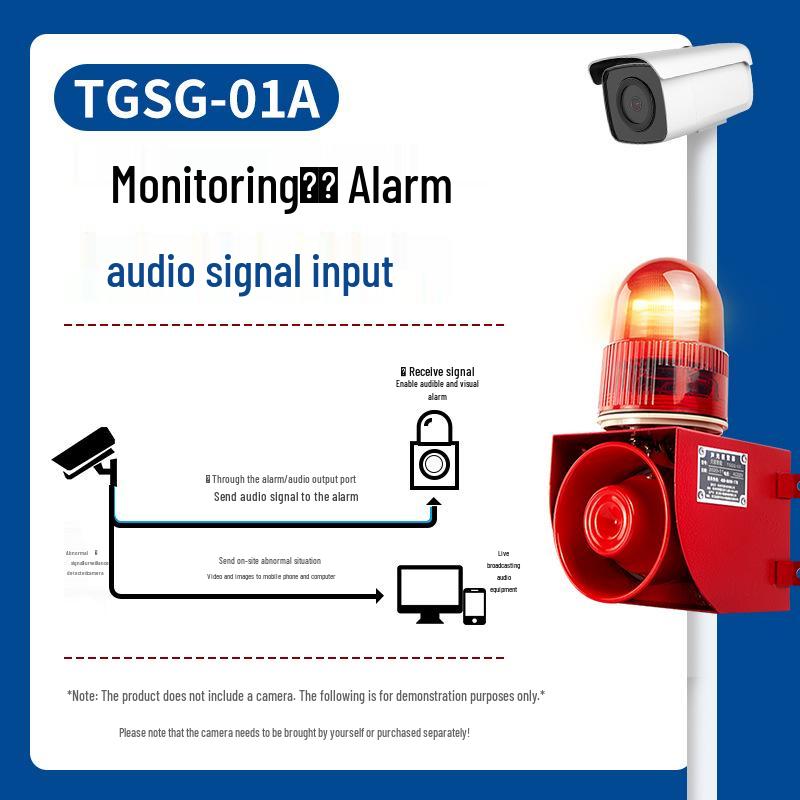 Sound and Light Alarm Device with Power-On Switch, Waterproof Security System, and Voice Remote Alert