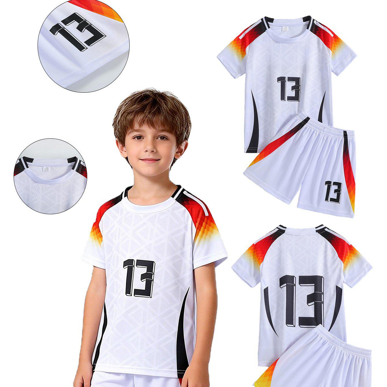 

Summer Boys and Girls Same Style Set Sports Kick Ball Set Top Pants Set 5-6 Years