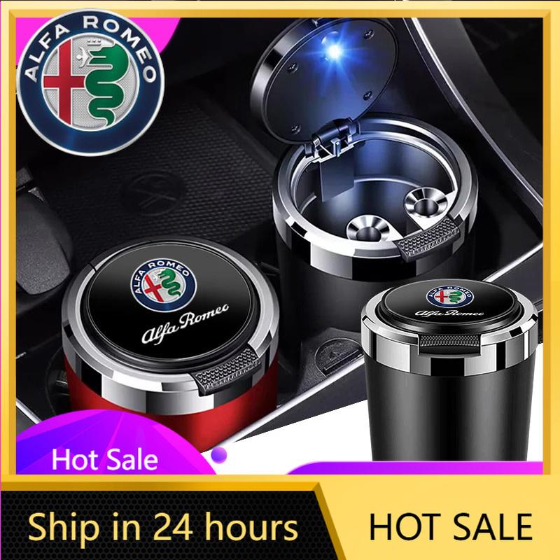Car Stickers For Alfa Romeo Car Ashtray Cigarette Ash Holds Cup LED Light Automotive Ashtray For Alfa romeo giulietta giulia ste